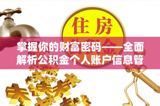 安仁掌握你的财富密码——全面解析公积金个人账户信息管理与优化