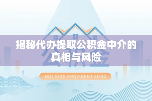 安仁揭秘代办提取公积金中介的真相与风险