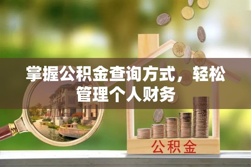 安仁掌握公积金查询方式，轻松管理个人财务