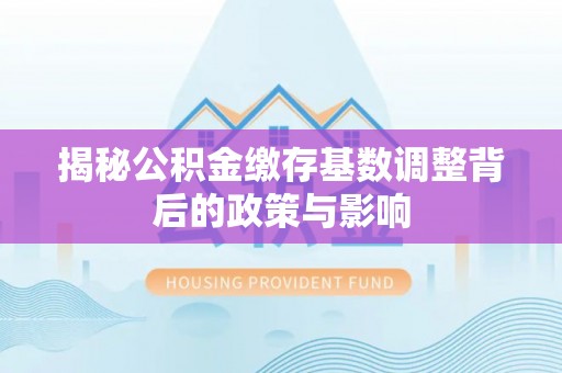 安仁揭秘公积金缴存基数调整背后的政策与影响