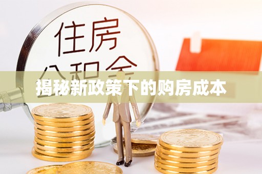 安仁揭秘新政策下的购房成本