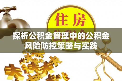 安仁探析公积金管理中的公积金风险防控策略与实践