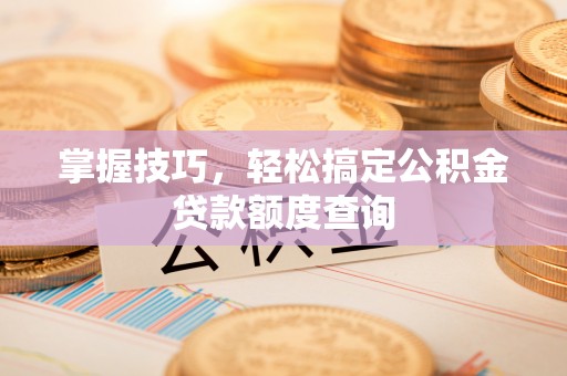 安仁掌握技巧，轻松搞定公积金贷款额度查询