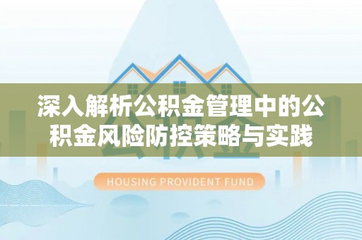 安仁深入解析公积金管理中的公积金风险防控策略与实践