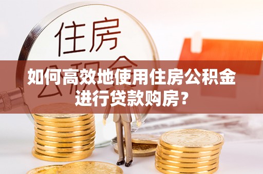 安仁如何高效地使用住房公积金进行贷款购房？
