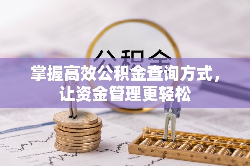 安仁掌握高效公积金查询方式，让资金管理更轻松